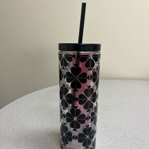 Kate Spade Black and Pink Floral Tumbler